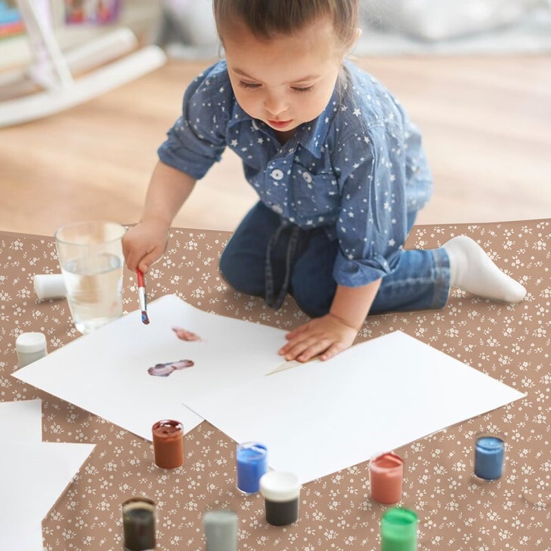 CoolaPeach Baby Splat Mat for Under High Chair, 51 x 51 Inch Wipeable Splash Mat，Floor Protector，Wipe-Clean Tablecloth and Playing Mat (Flower) - Image 3